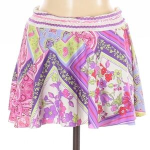 BECCA by‎ Rebecca V pink purple floral swimsuit skirt cover up size M/L